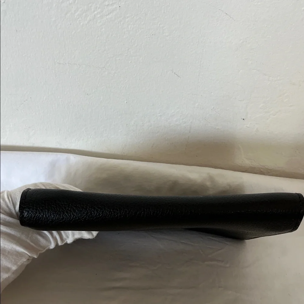 Ferragamo Vintage Black Leather Locking Portfolio/Wristlet Unisex